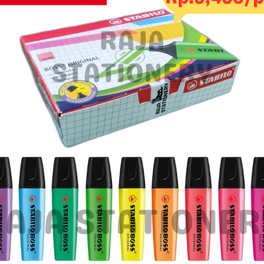 

FG2 STABILO BOSS ORINAL HHLHTER PENANDA NEON STABILO KES KANTOR SEKOLAH WARNA BOX 1PCS