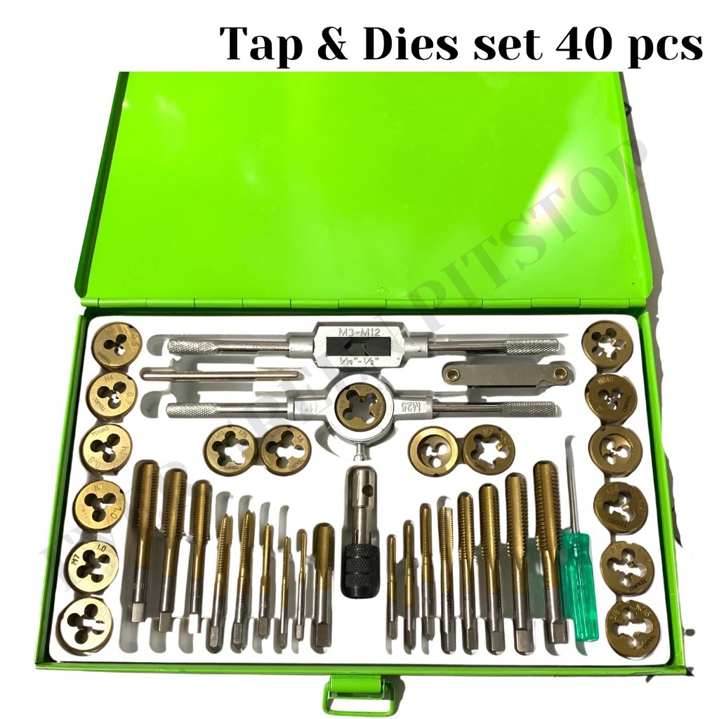 tap and dies set tekiro 40 pcs alat tap drat snai drat 3 - 12 mm 40pcs