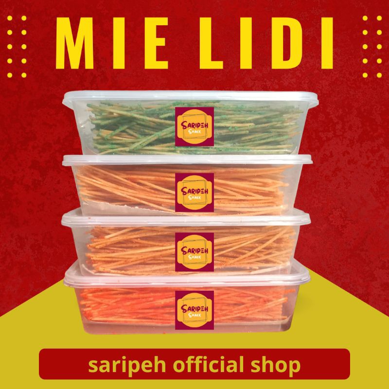 

MIE LIDI BOX 500 ML Mie Lidi kecil kemasan Box 500 ml Kriuk Saripeh snack