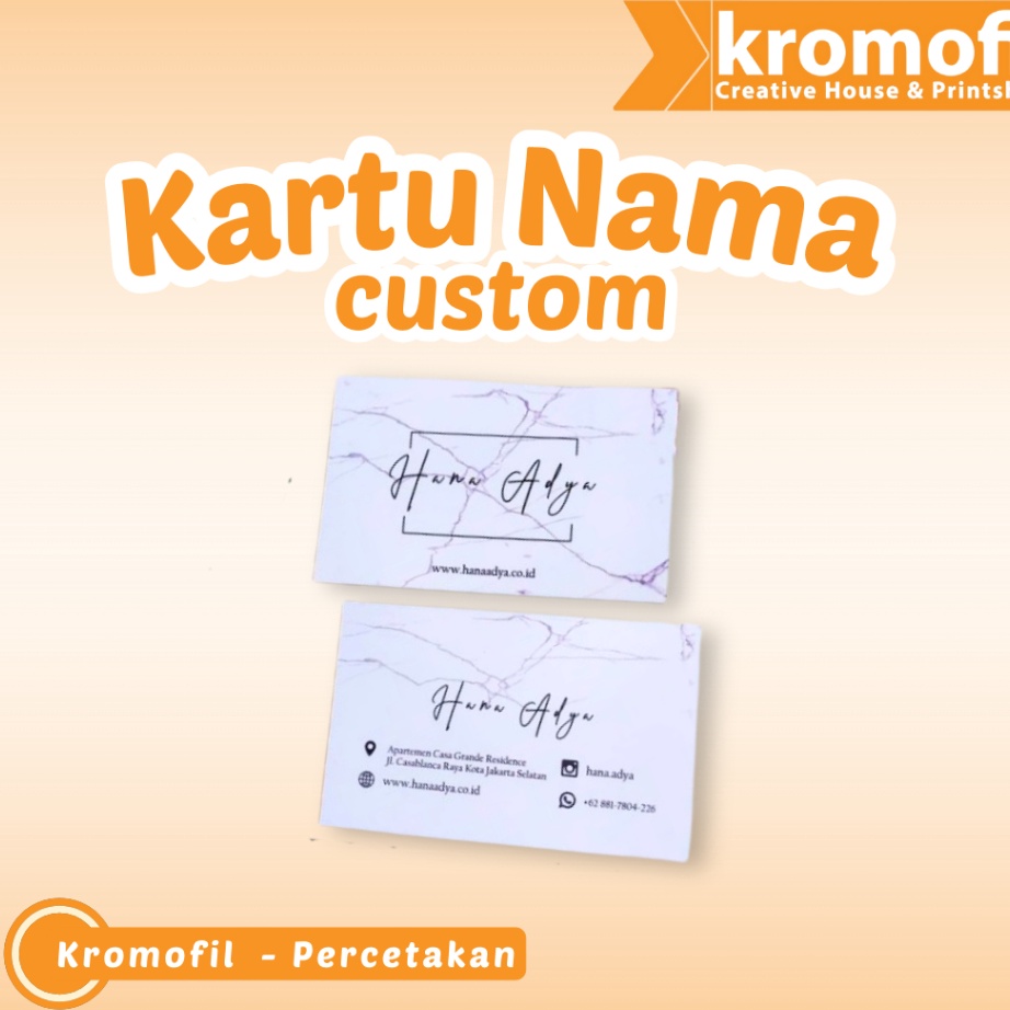 

Wah KARTU NAMA Cetak Custom 1 sisi Premium Art Carton bonus Tempat nya