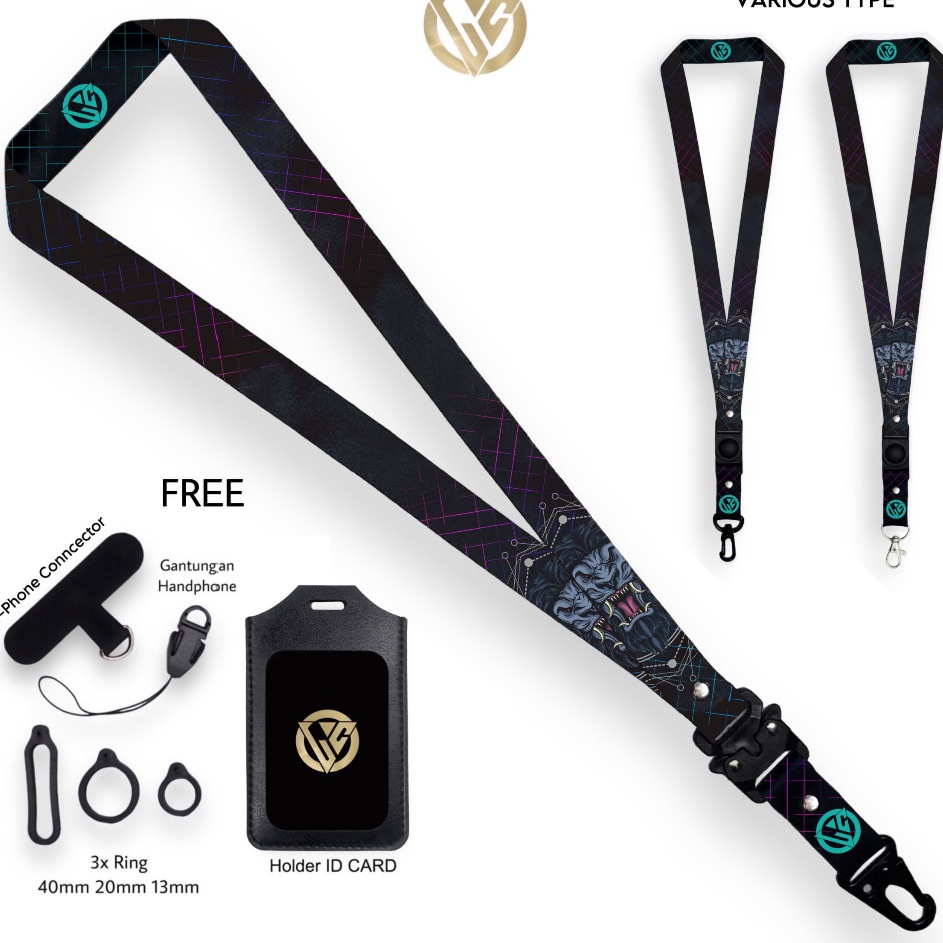 

KP8 Craft Custom Nama Dark Lion Geometric Gantungan Holder ID Card