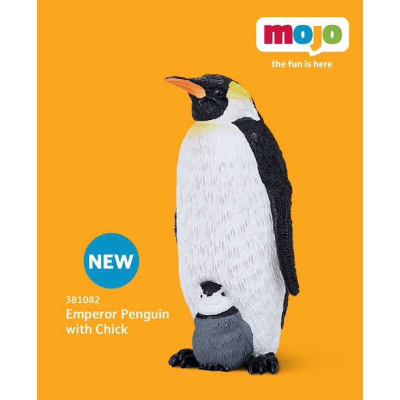MOJO Emperor Penguin with Chick | Mojo Fun Penguin | Animal Figurine Penguin | Miniatur Penguin | An
