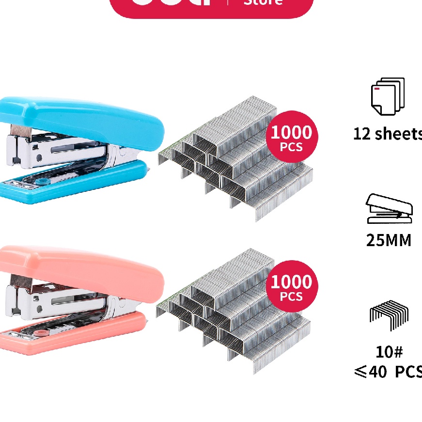 

Murah Deli Stapler Sekolah M 1 dengan staples 4 Warna E254