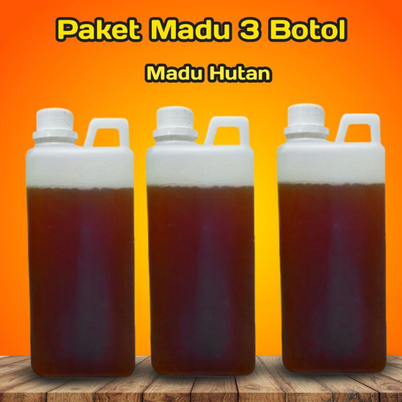 

madu Asli 3 Botol tanpa campuran madu murni hutan untuk kesehatan tubuh