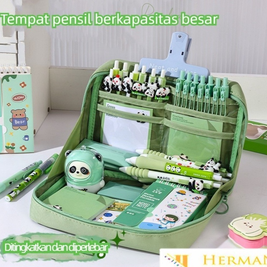 

Langka HC Tempat Pensil 12 Sekat Kotak Pensil Model Polos Bahan Kanvas Ukuran Jumbo Pouch Tempat Alat Tulis 9 Kapasitas Perlengkapan Sekolah Kantor 12 Layers