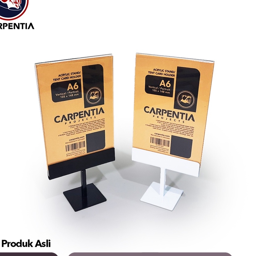 

KP8 Caentia COVE Stand Akrilik Kaki Besi Tiang A6 Vertikal 15x148 cm Display Menu Brosur Tent Card Holder Nomor Meja dll