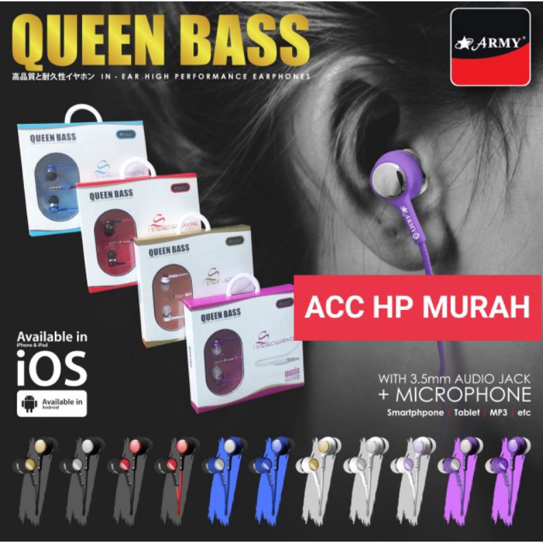 HF ARMY QUEEN BASS WITH 35MM AUDIO JACK FOR ALL TYPE