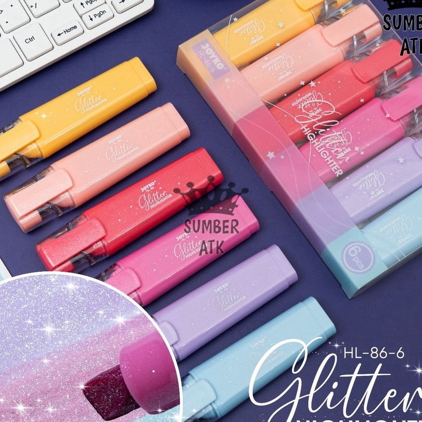 

KF7 Hhlhter Penanda Berwarna Joyko HL866 Glitter Color 1 Set 6 Pcs