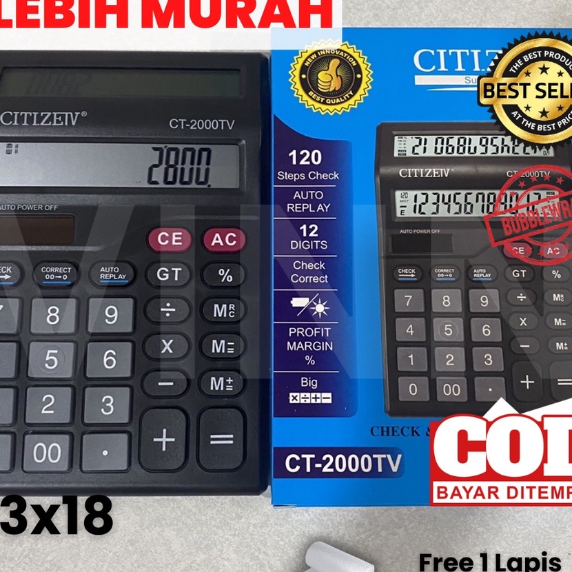 

KF7 Kalkulator 2 Layar CT2TV 12 Dit CITIZEIV Kalkulator Check Dual 2 Power Calculator Dagang Kalkulator Warung