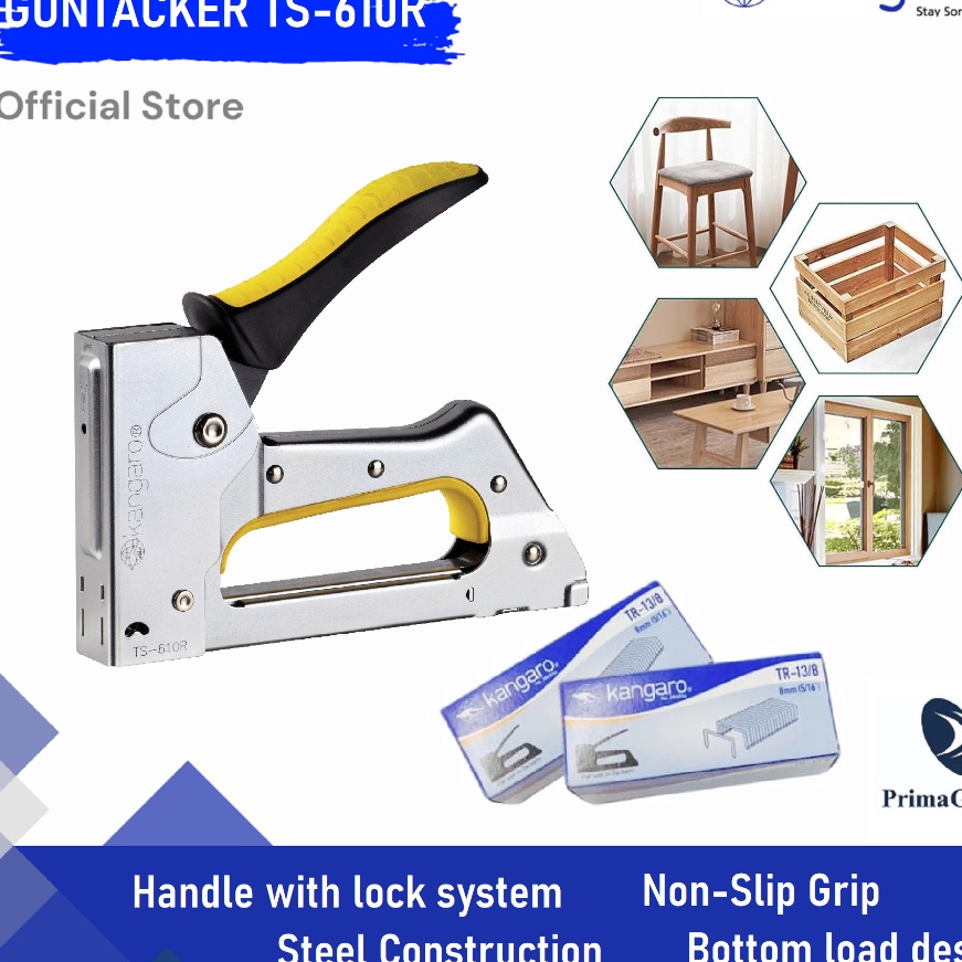 

Khusus Alat Stapler Tembak Jok Kulit Motor Guntacker TS 61R Sejenis MAX TGA Cekrekan Stapler Sofa