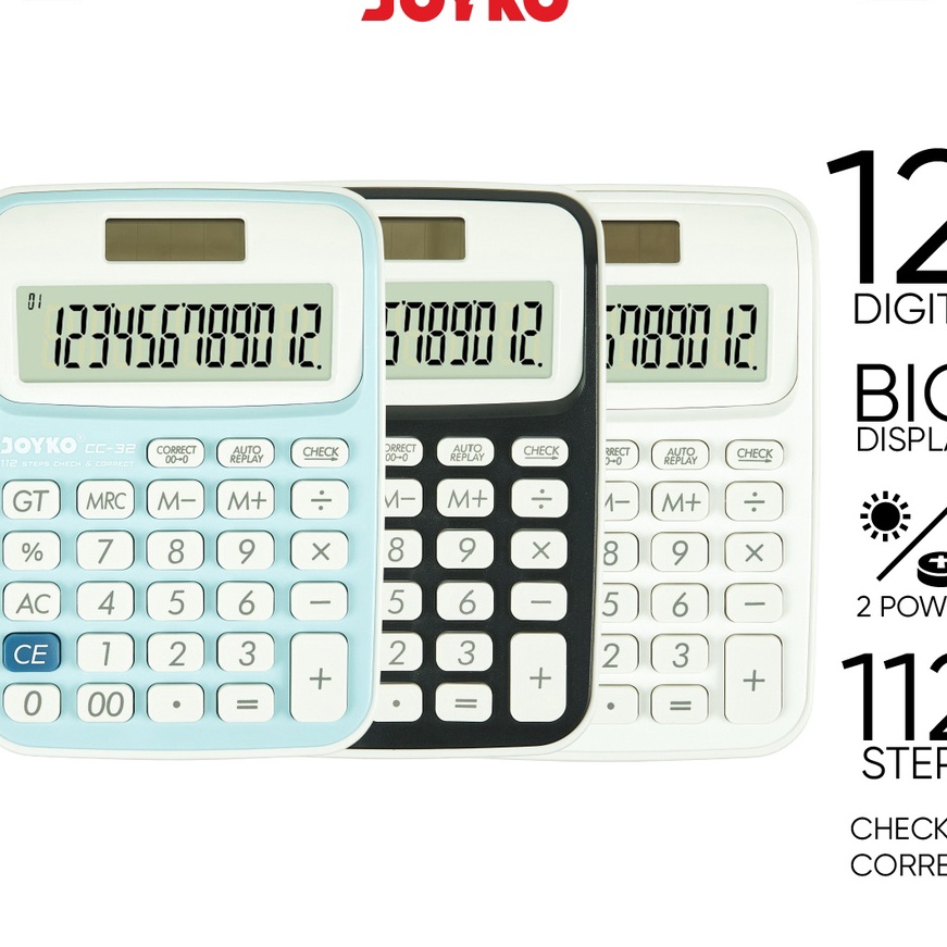 

FG2 Calculator Kalkulator Joyko CC32 12 Dits Check Correct