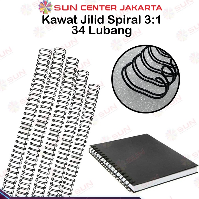 

Eksklusif Spiral Kawat Ring Kawat Jilid Spiral 31 34 Lubang Warna Hitam Putih