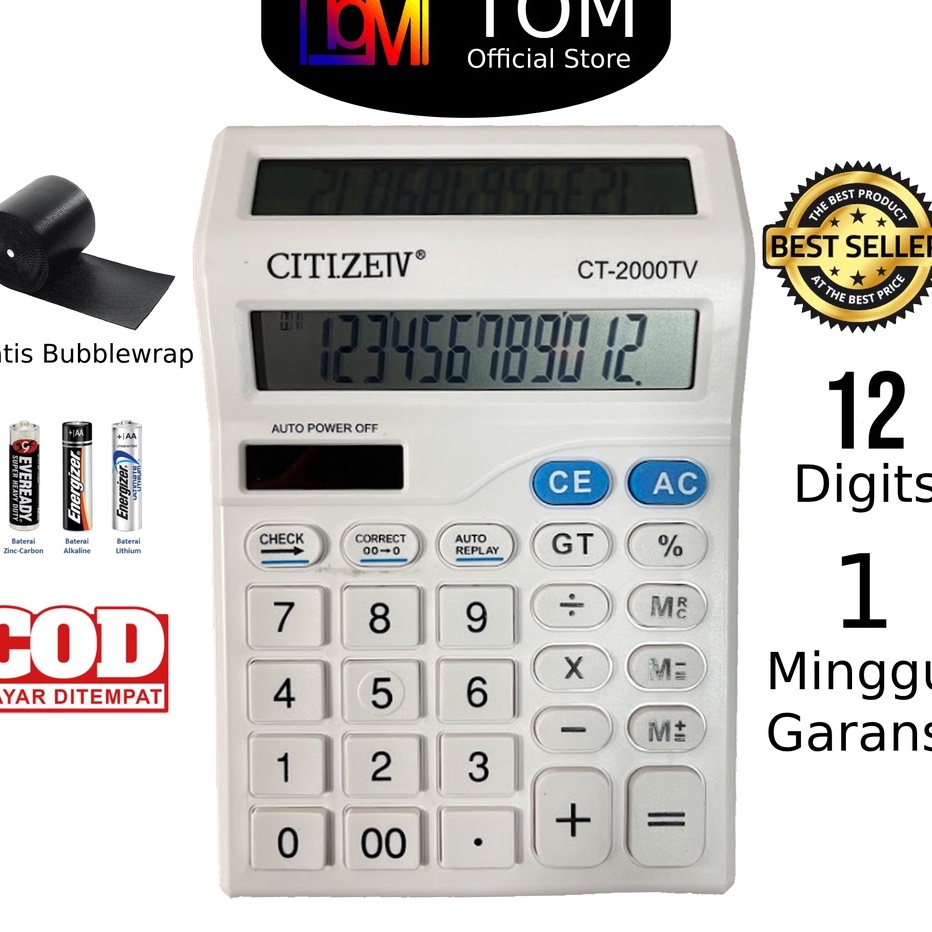 

HJ6 Kalkulator 2 Layar CT2TV 12 Dit Calculator Check Dual 2 Power