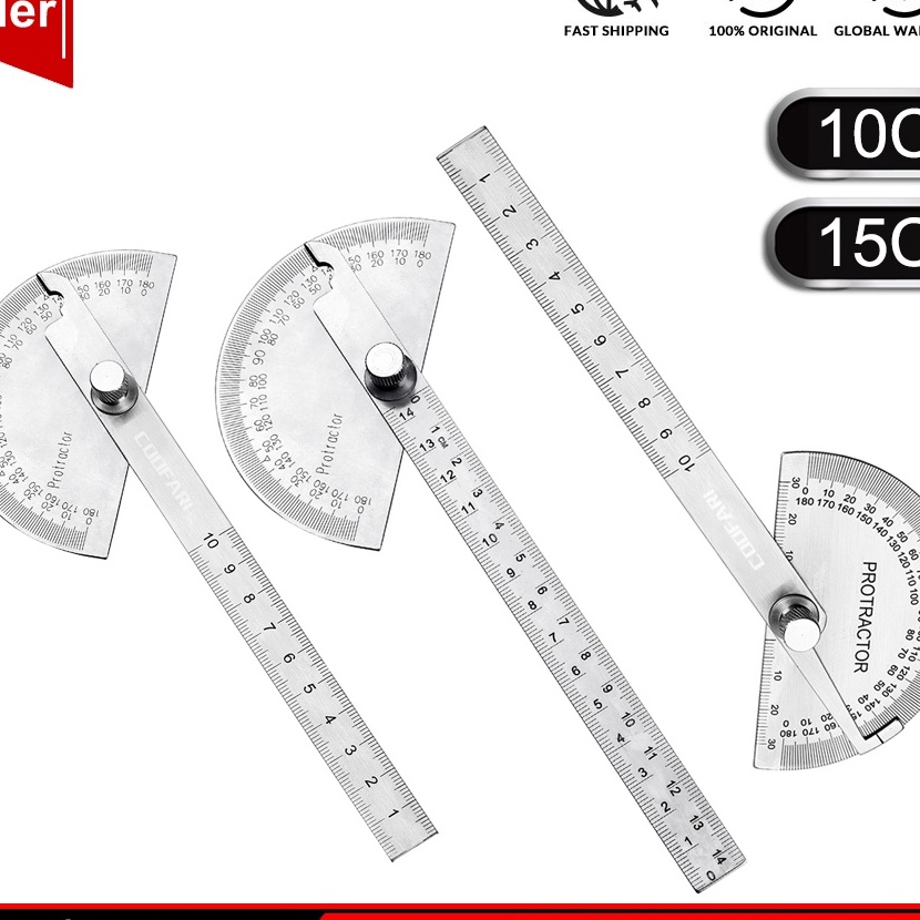 

KF7 Dikirim dlm 24jamCOOFARI busur 18 derajat penggaris combi stainless protactor alat ukur sudut