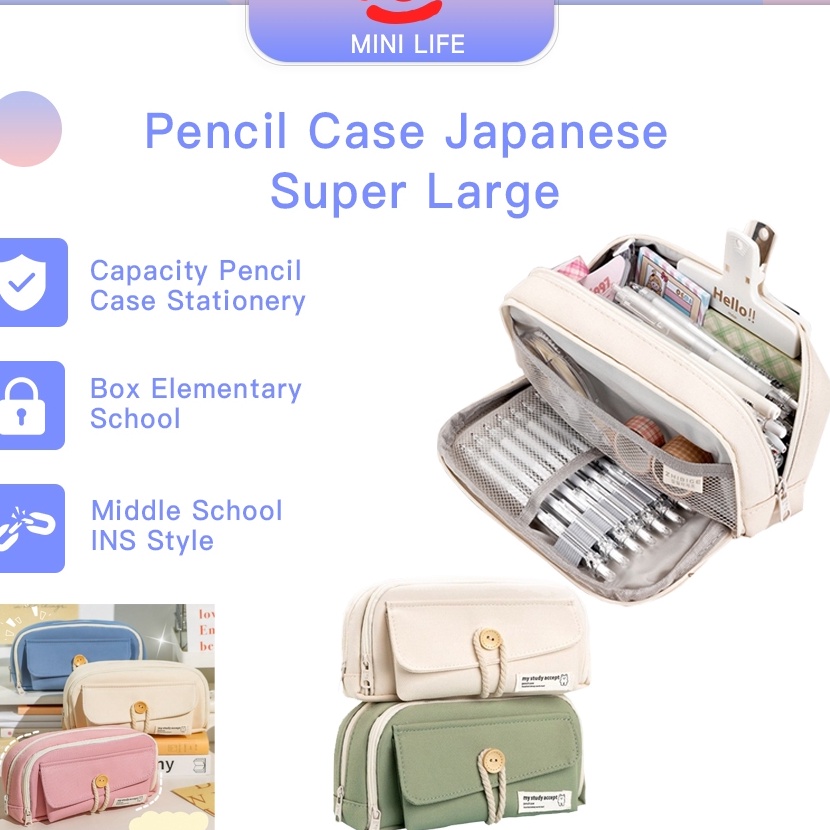 

Terbaru Kotak Pencil Dengan Kunci Kombinasi Pencil Cases Large Capacity Pencil Bag Pouch Holder Box for Girls Office Student Stationery Organizer School Supplies
