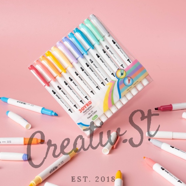 

ART F8F3 JOYKO Highlighter Pastel Colour Penanda Halaman Hl 55 12 Color