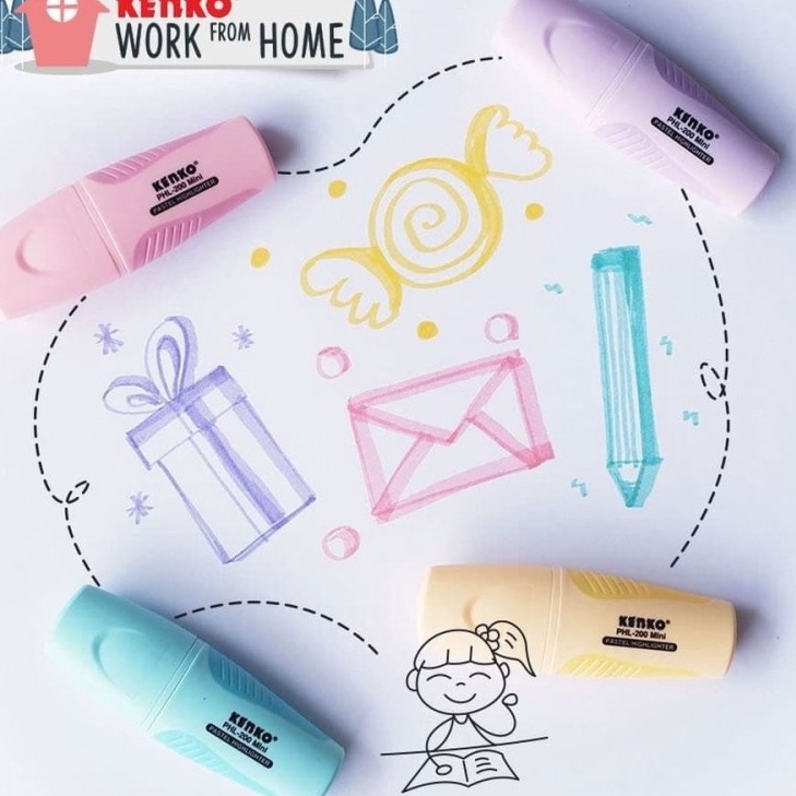 

KI3 KENKO HHLHTER PHL 2 PASTEL SPIDOL M SET 4 WARNA TEXTR MARKER PENANDA WARNA WARNI