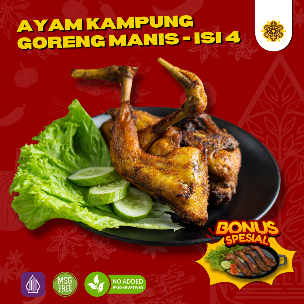 

Mama Angke Ayam Kampung Ungkep Goreng Manis Isi 4 Homemade Non MSG Non Pengawet Frozen Food