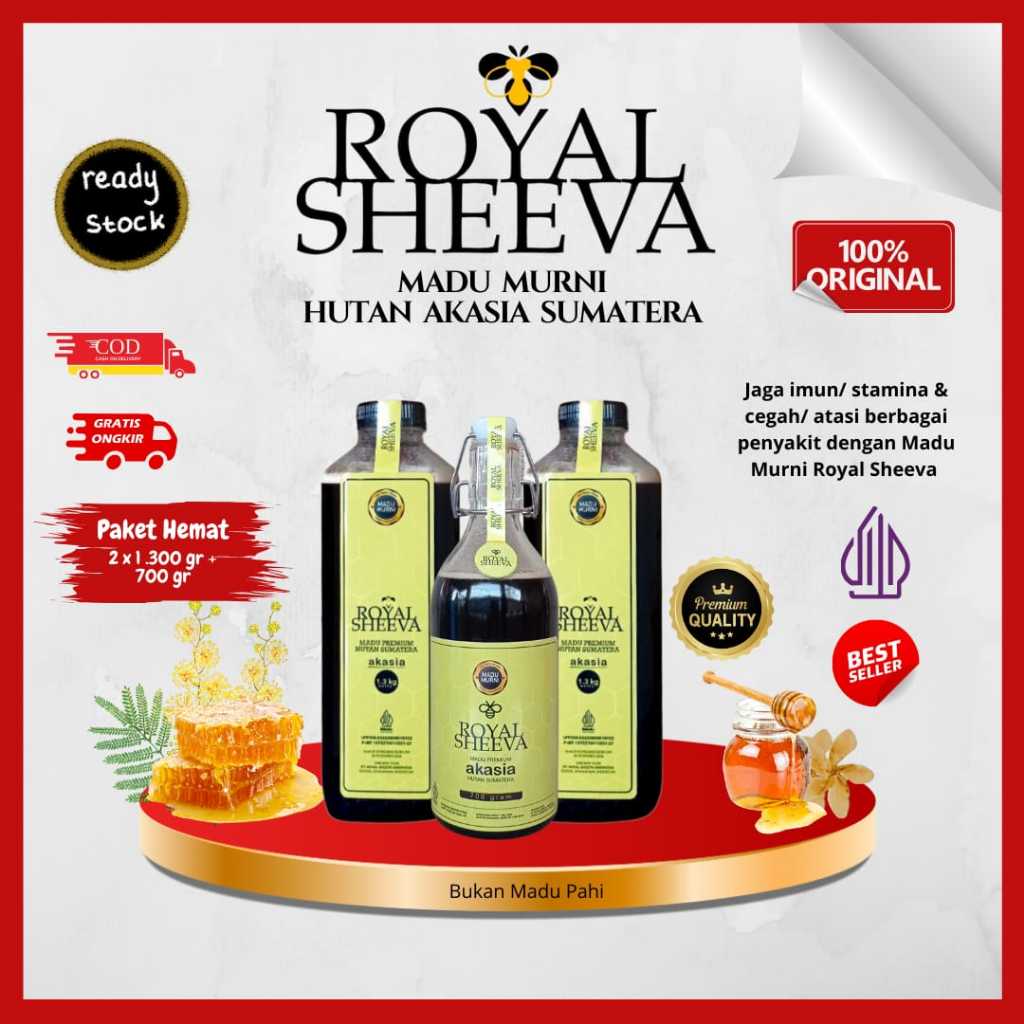 

Madu Murni Royal Sheeva Bundle 1 pc 700gr + 2 pc 1300gr | 100% Ori Halal MUI Premium Hutan Sumatera