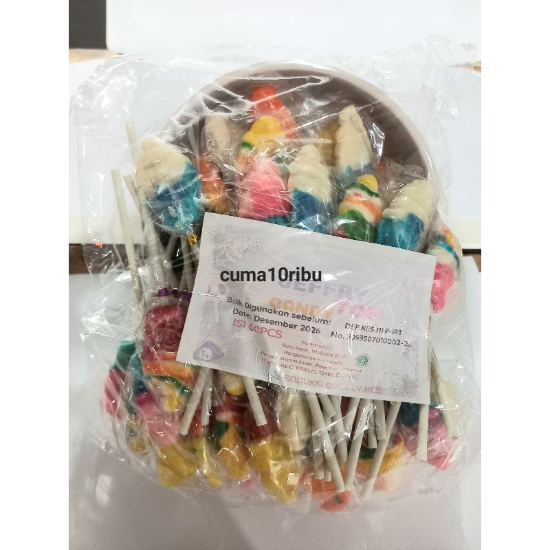

Ready Permen bentuk Ice cream 1pack isi 60pcs FREE mangkung