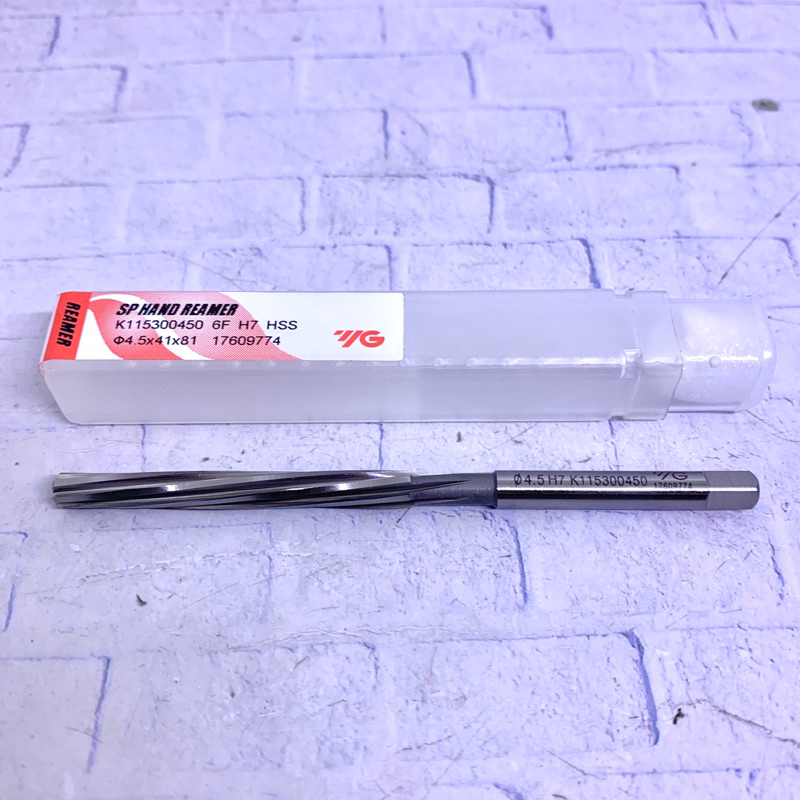 SP Hand Reamer 4.5 mm H7 merk YG Korea Baru Original Spiral Reamer 4.5mm