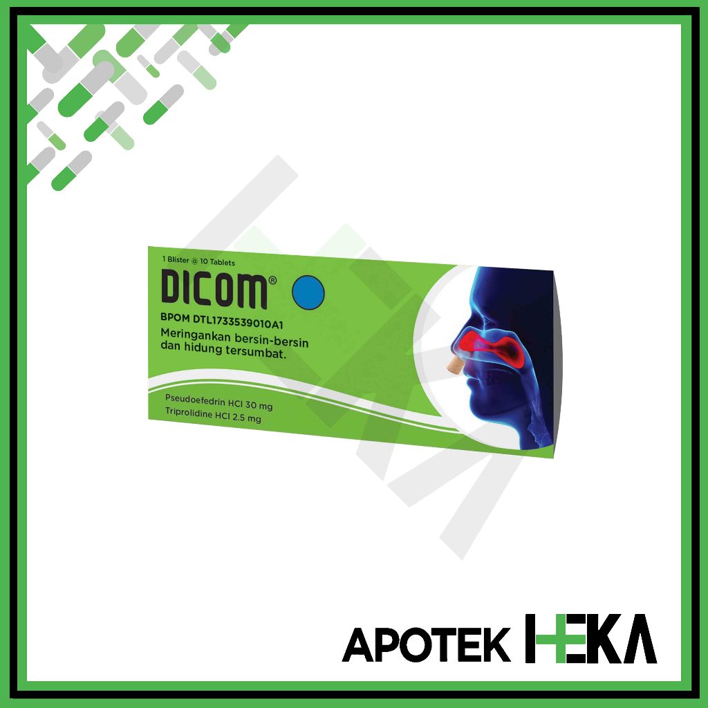 Dicom Tablet Strip isi 10 Tablet - Obat Flu Bersin Hidung Tersumbat