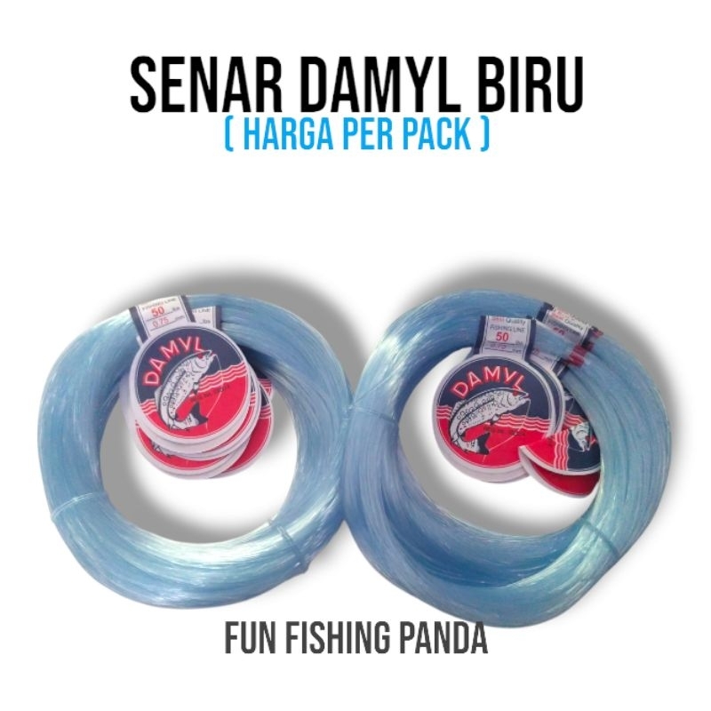 Damyl biru senar pancing senar jaring senar jala kecrik isi 10 roll (10 ikat kertas)