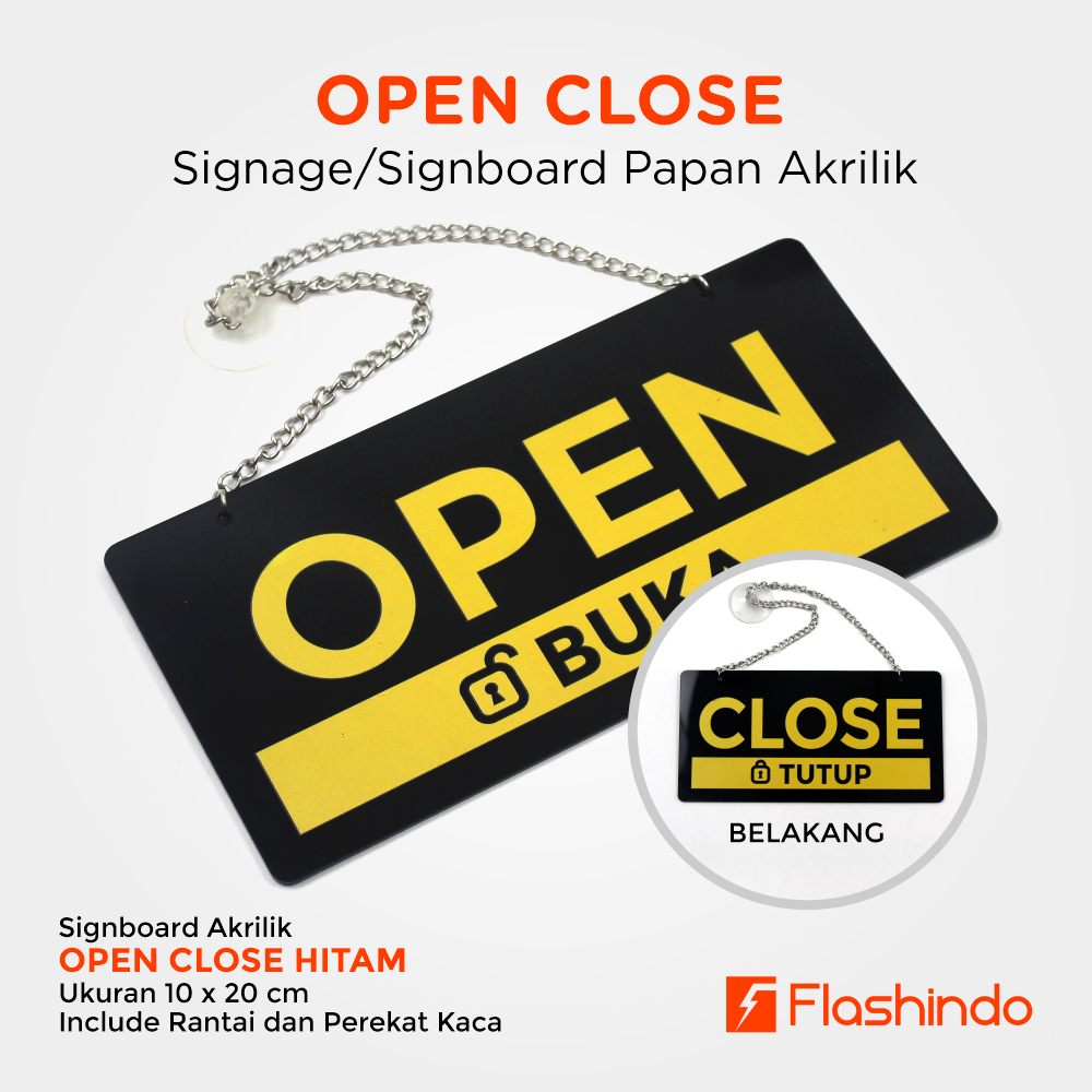 

Signboard Akrilik Open Close | Buka Tutup | Print UV Teknologi Jepang