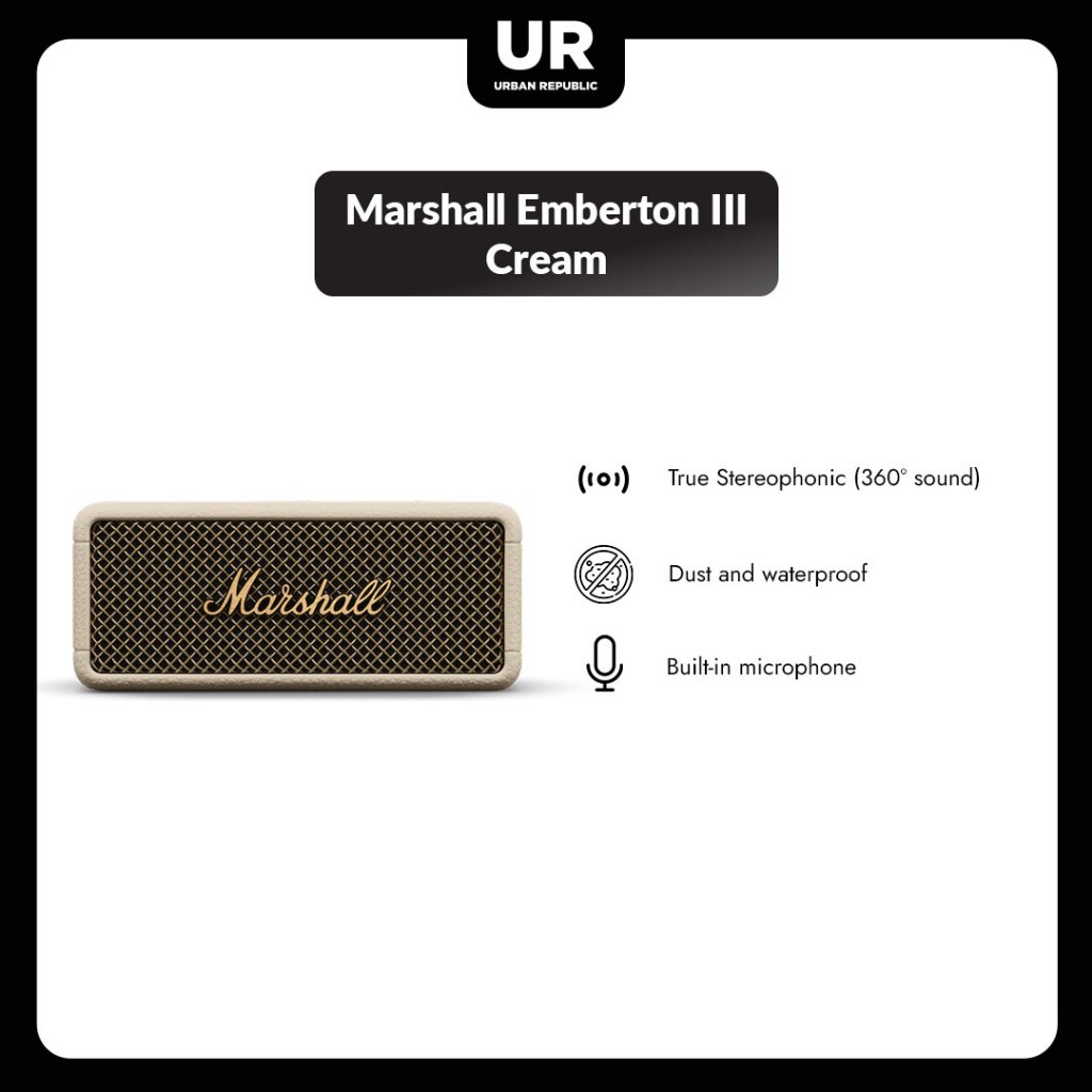 Marshall Emberton III Portable Speaker - Cream