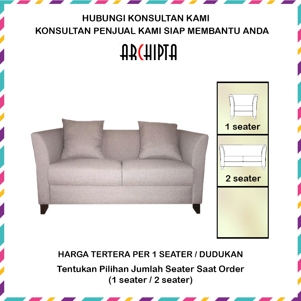 Archipta Furniture - Kursi Tamu Sofa 1-2 Dudukan/ 1-2 Seater - Nigata (S) Modern Minimalist Kontempo
