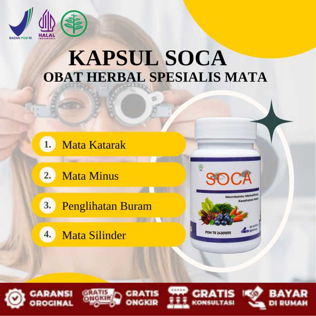 SOCA  ORIGINAL 100% ASLI OBAT MATA MINUS RABUN KATARAK EYECARE CAPS AMPUH DAN NYATA HASILNYA