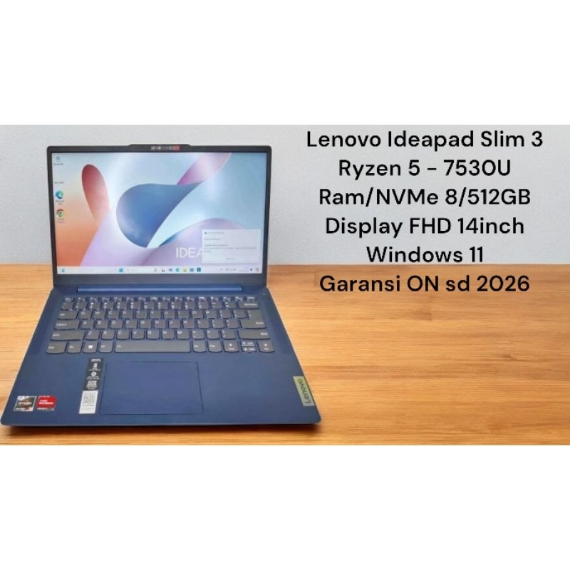 Lenovo Ideapad Slim 3 Ryzen 5-7530U RAM 8/512GB