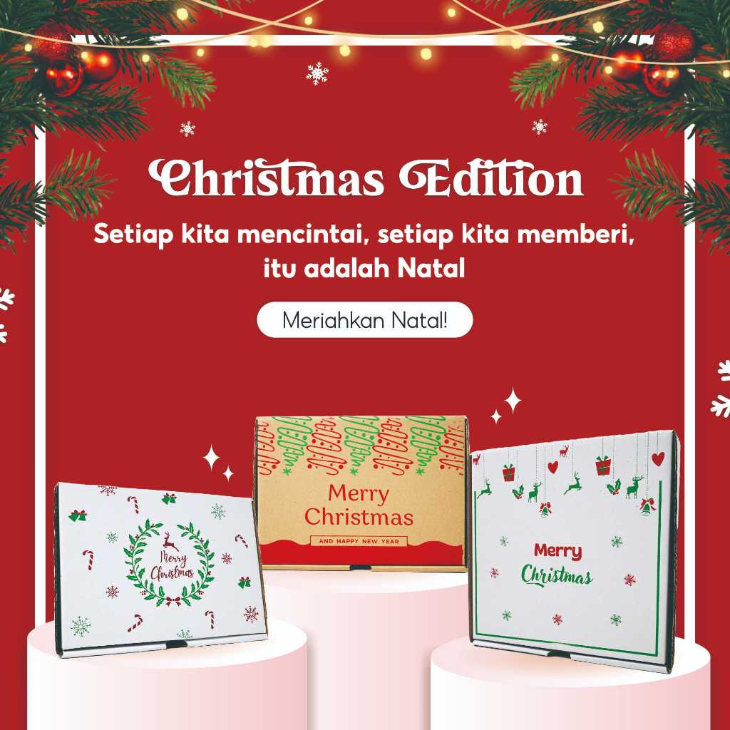 

Dus Natal Christmas Box / Corrugated Box Packaging Die Cut Mailer Hampers Natal / Christmas Box / Box Natal / Kotak Kuker / Kotak Kue Natal