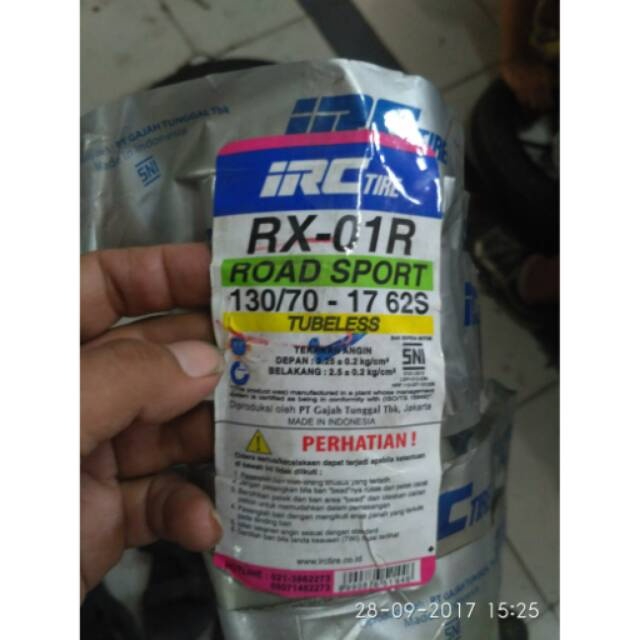 BAN LUAR BELAKANG CB LED CBR 150 IRC UKURAN 130/17 IRC