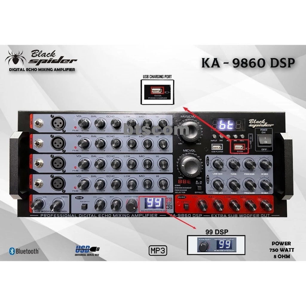 AMPLIFIER BLACKSPIDER KA 9860 DSP AMPLI BLACK SPIDER KA9860