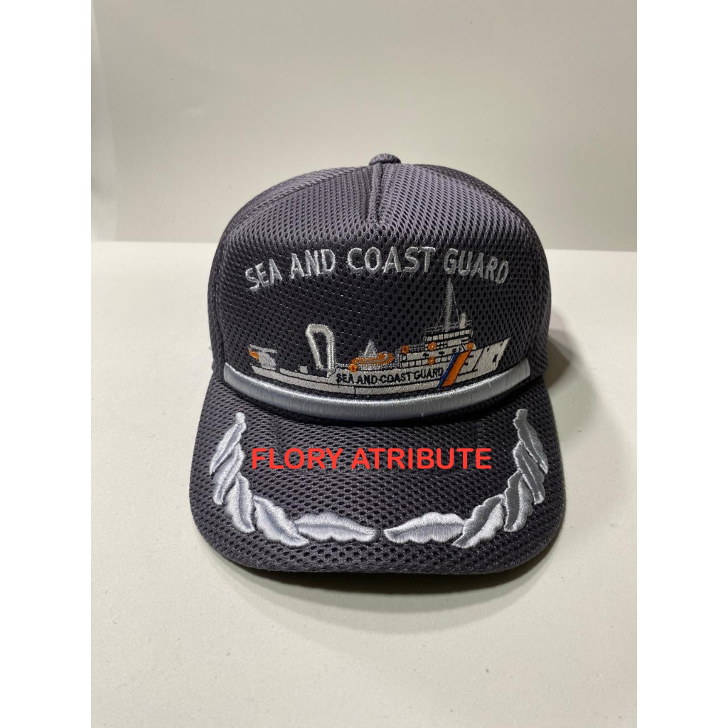 TOPI COAST GUARD LOGO LIS MOTIF DAUN