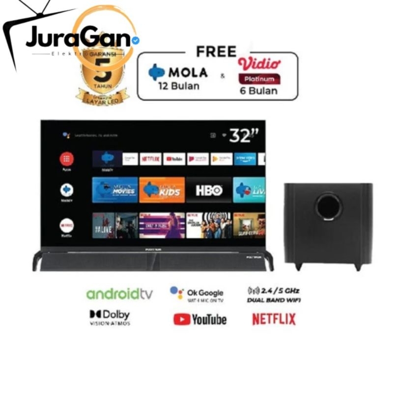 Polytron Smart Cinemax Soundbar TV 32 Inch PLD 32BAG5959