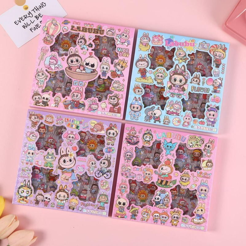 

STICKER LABUBU isi 100 Pcs/box Sticker Karakter Waterproof Anti air Stiker kartun Dekorasi