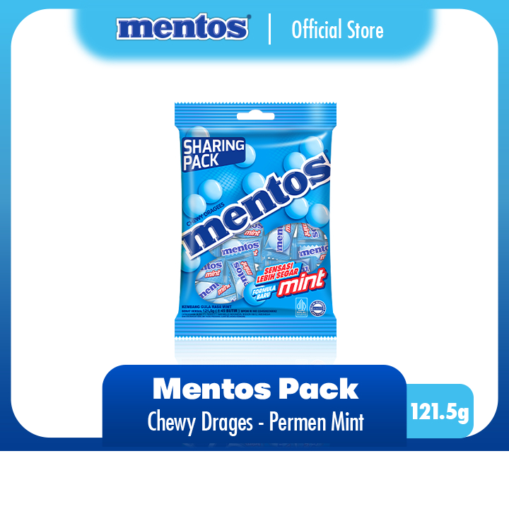 

Mentos Chewy Dragees Mint Pack 108g - Permen Mint