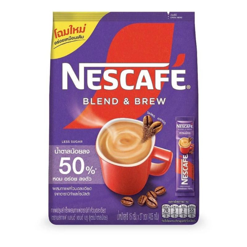 

Nescaf Less sugar & no table sugar 0% sugar Thailand