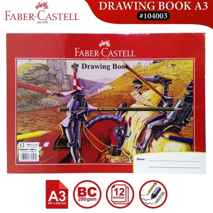 

KODE Q43T BUKU GAMBAR A3 FABER CASTELL DRAWING BOOK KERTAS LUKIS TEBAL 2 GSM