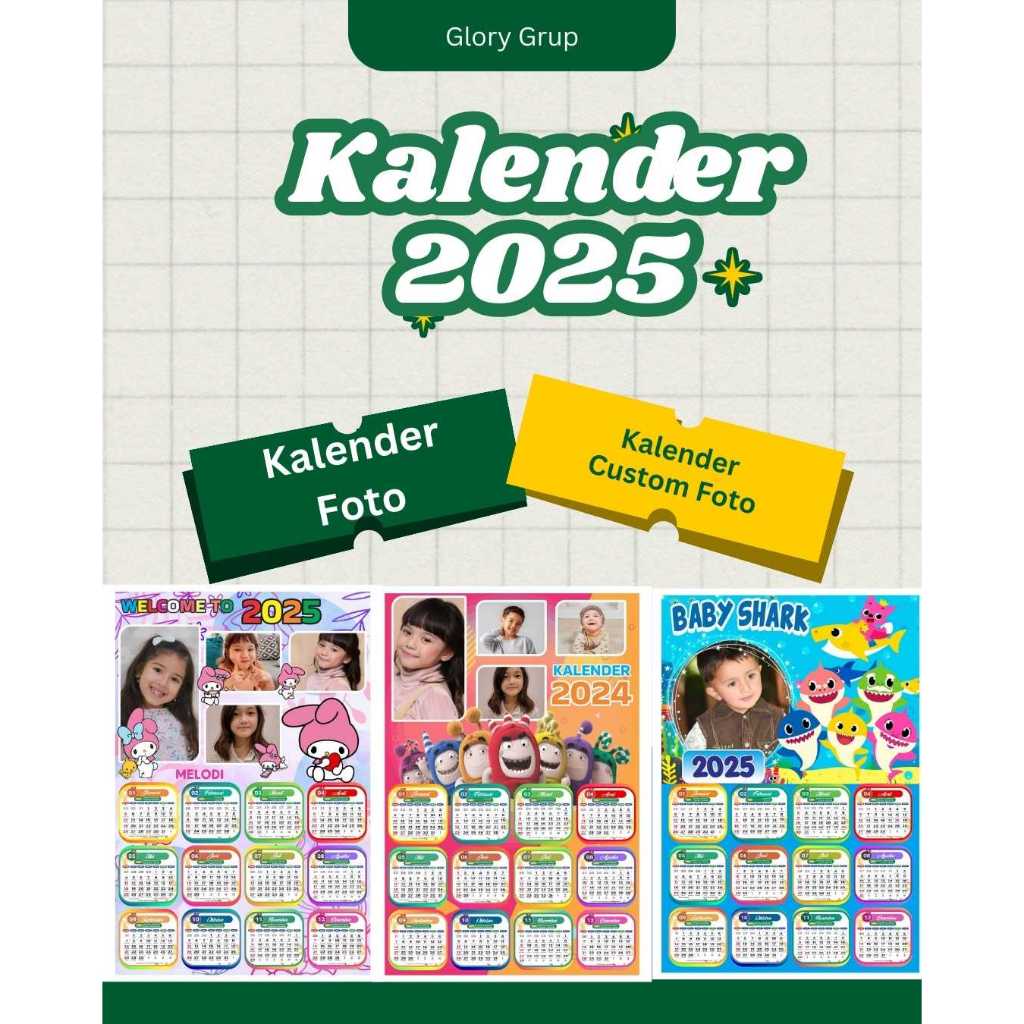 

Kalender Dinding 2025 FOTO ANAK/ Motif Anak Custom/Kalender Foto Termurah/TANPA PO/RP.5900