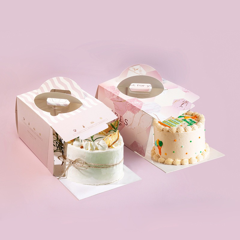 Korean Cake Box/ Mini Cake/ Kotak Tart Mini/ Kotak Kue Natal / Dus Kue Handle | Box Hampers Natal