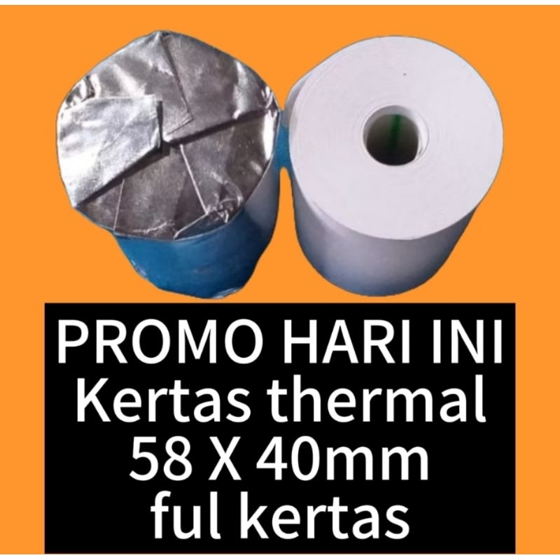 

PROMO Special..Struk Kasir Termurah Thermal Paper rol 58x40/37mm Coreles,buat printer bluetooth 58mm ( isi 100 Rol)