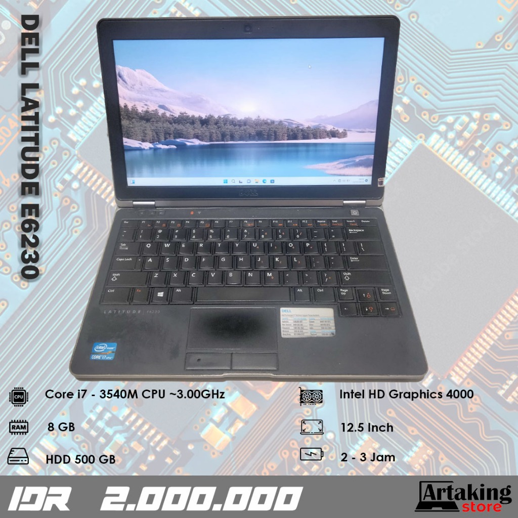 Dell Latitude E6230 - Core i7 - Ram 8 GB - Normal Siap Pakai