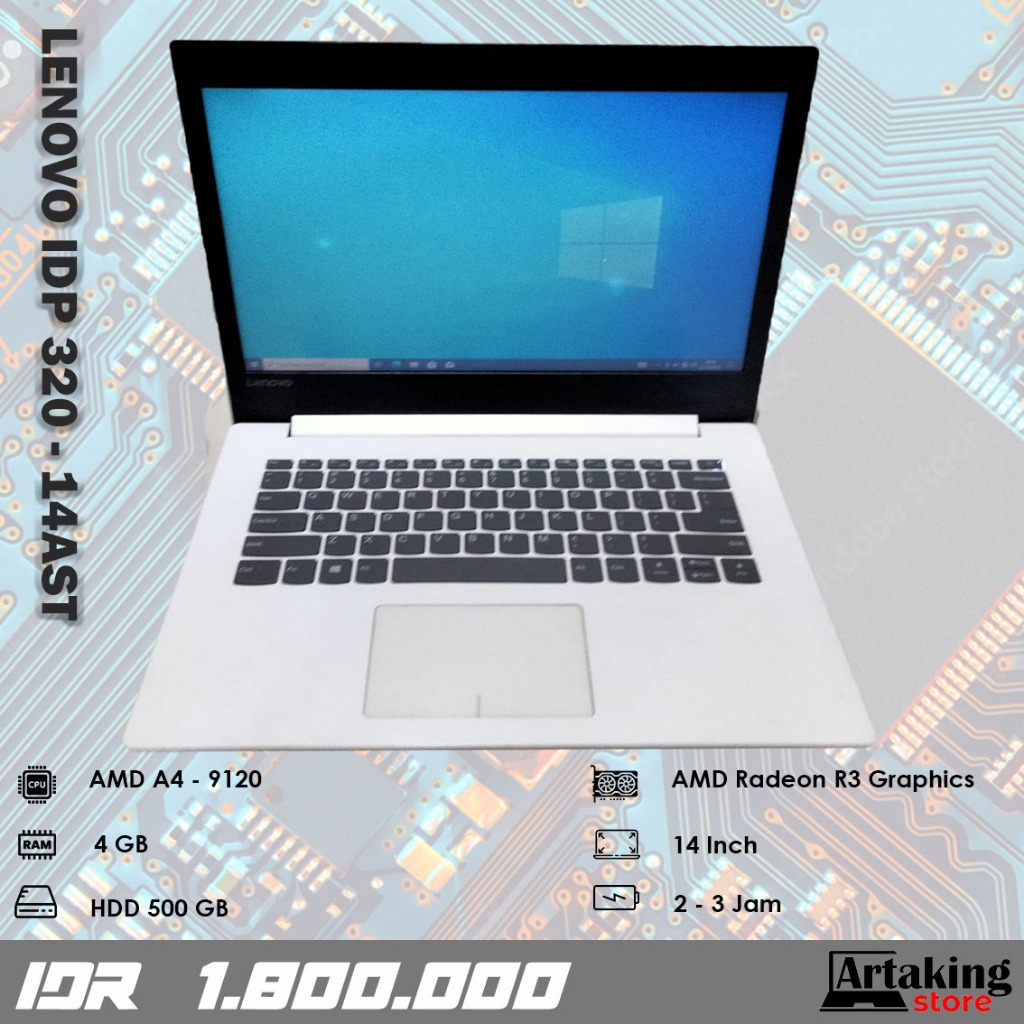 Lenovo Ideapad 320 - 14AST - AMD A4 - Ram 4 GB - Sudah SSD