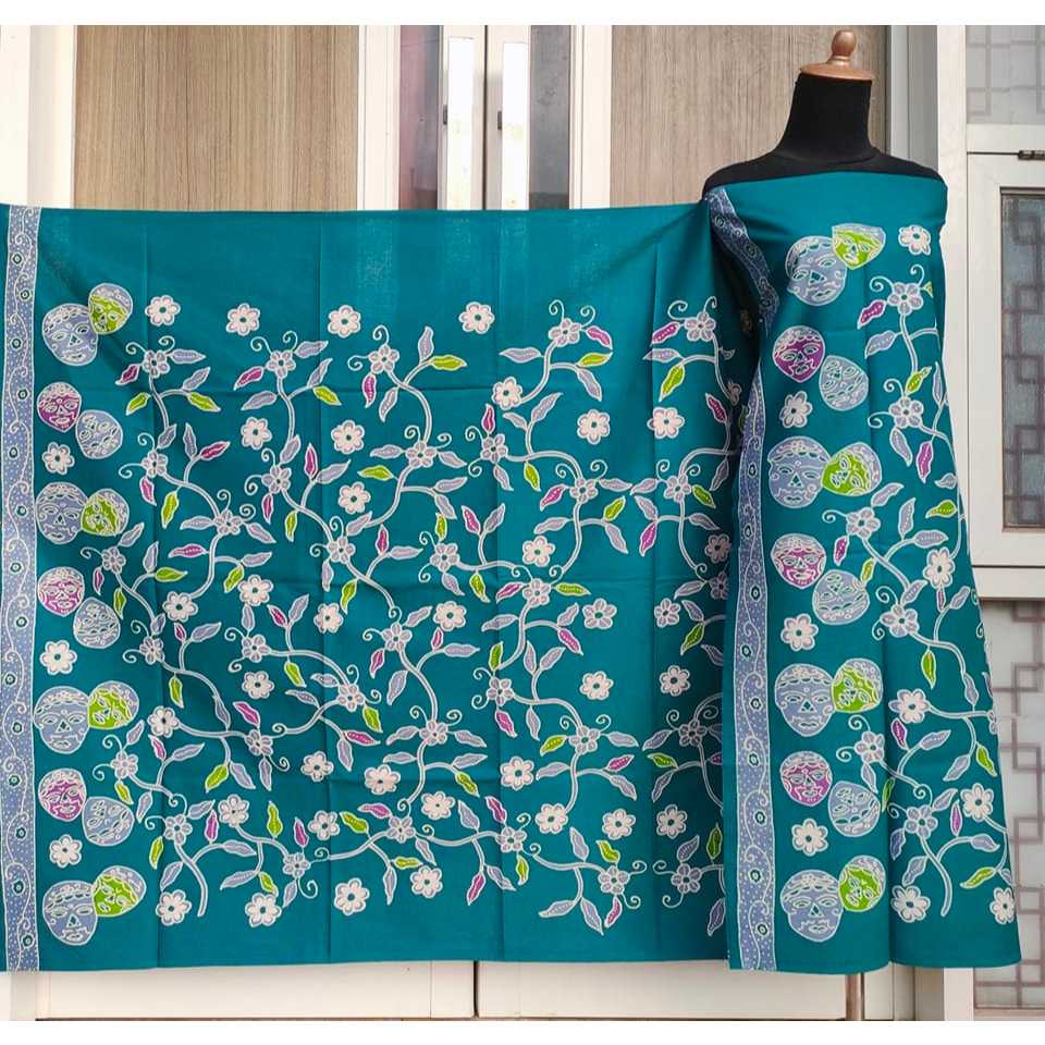 Batik umiromlah 1810254 Bahan Kain Batik Full Tulis Asli Canting Pengrajin Madura Pamekasan Hijau to