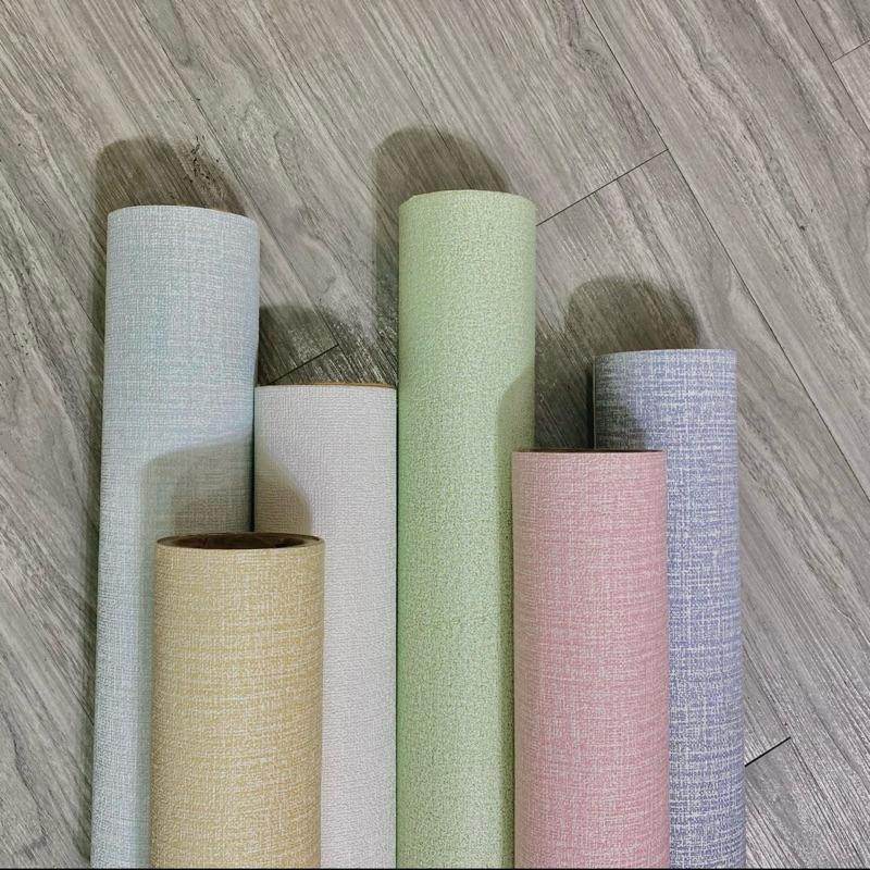 wallpaper linen roll stiker dekorasi dinding/wallpaper dinding