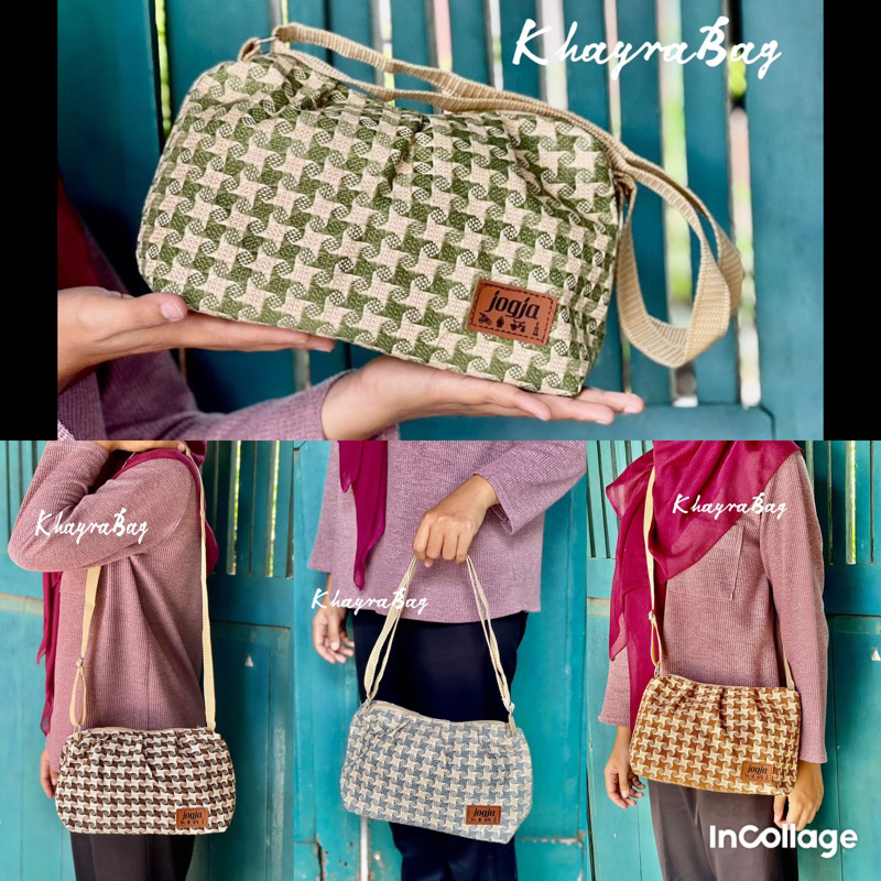 Sling Bag kerut “O” /tas oleh2 Jogja