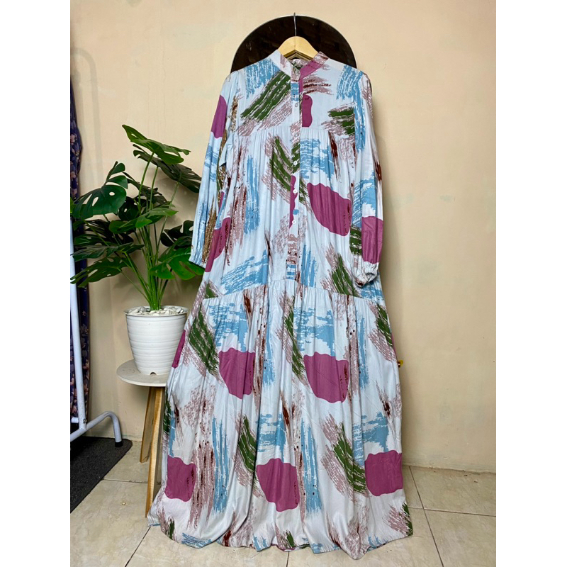 Gamis Aloora Rayon Premium/Gamis Abstrak Estetik/Aloora Dress Rayon Diamond Premium/Gamis Motif Terb